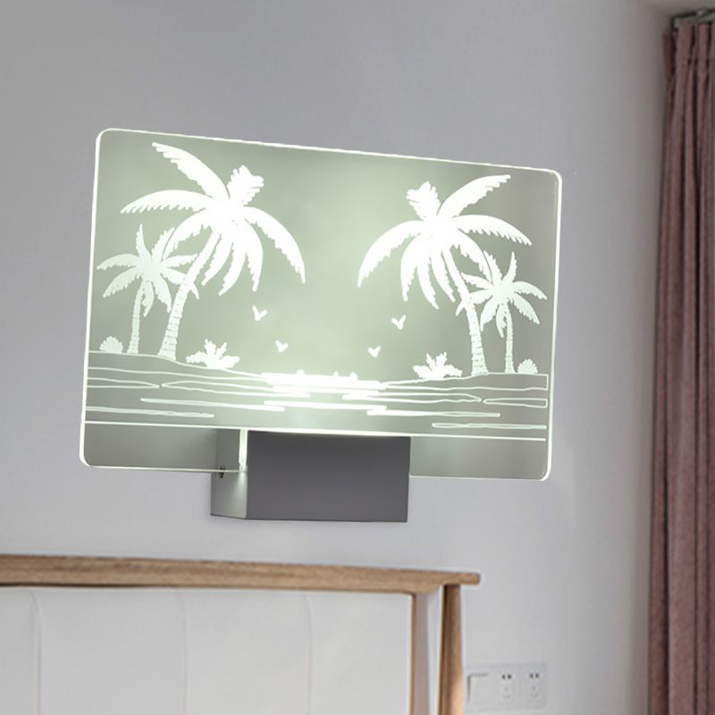 Artistry Led Wall Lighting Clear Coconut Tree/Elk Wall Mount Mural Lámpara con sombra de aluminio para dormitorio