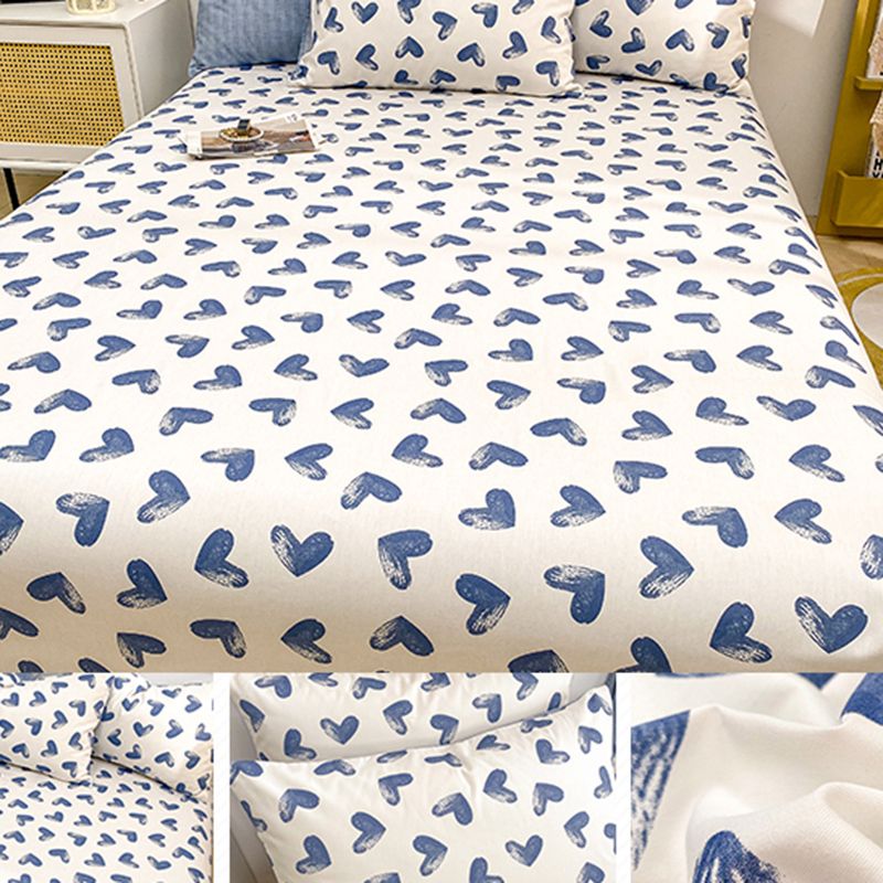 Cotton Bed Sheet Patterned Breathable Fade Resistant Soft Bed Sheet Set