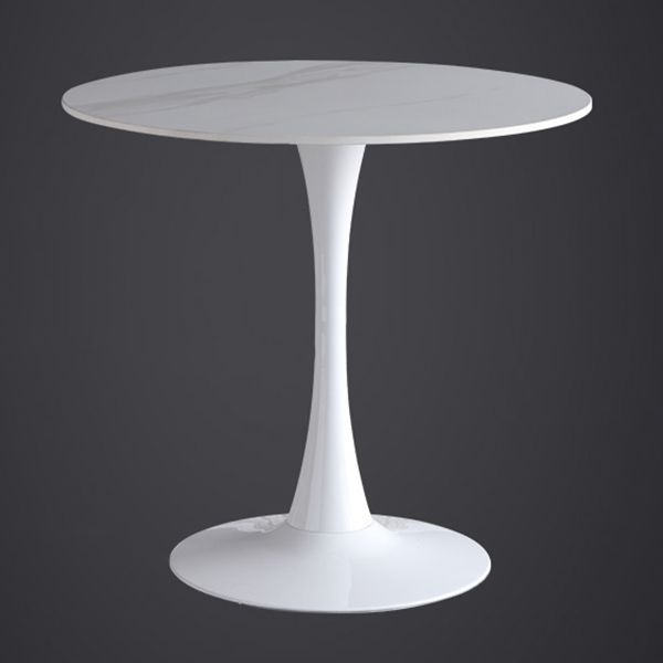 Moderner Stil runder Esstisch Sintered Stone Esstisch mit Tulpenbasis