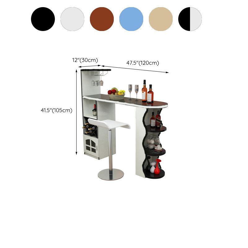 Contemporary Pub Table Specialty 41-inch Bar Table with Wine Rack