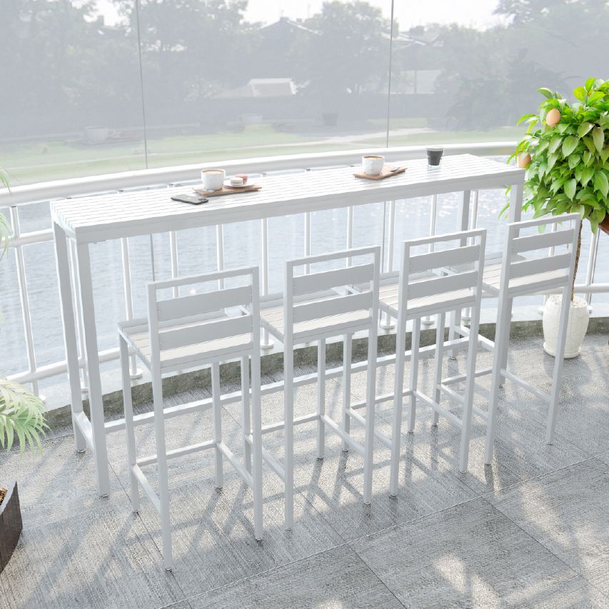 Café Mesa de altura de barra de reposapiés de madera de madera moderna Mesa de barra de bistro