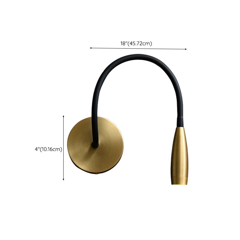 Gold Modern Wall Sconce Linear Shape Wall Light with Metal Shade for Bedroom