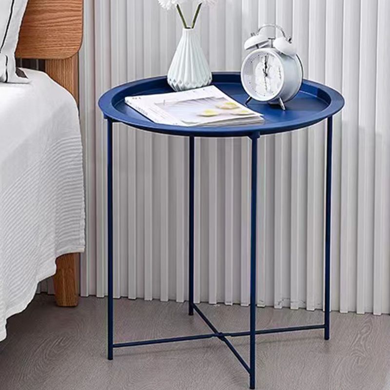 Metal Modern Accent Table Nightstand Antique Finish Bed Nightstand