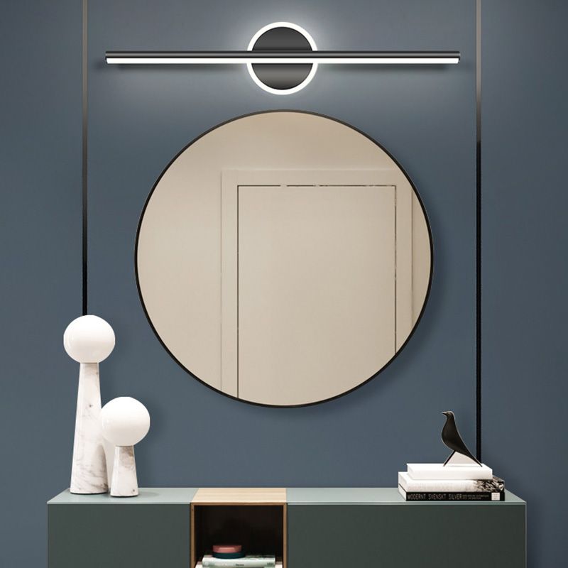 Striscia nera Mirror Minimalist Light Nordic Style 1 Light Vanity Light per camera da letto