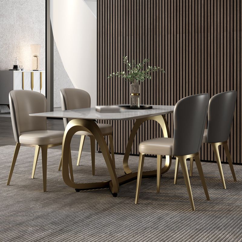 Luxury Sintered Stone Dining Set Rectangle 1/2/5/6/7 Pieces Dining Table with Chairs