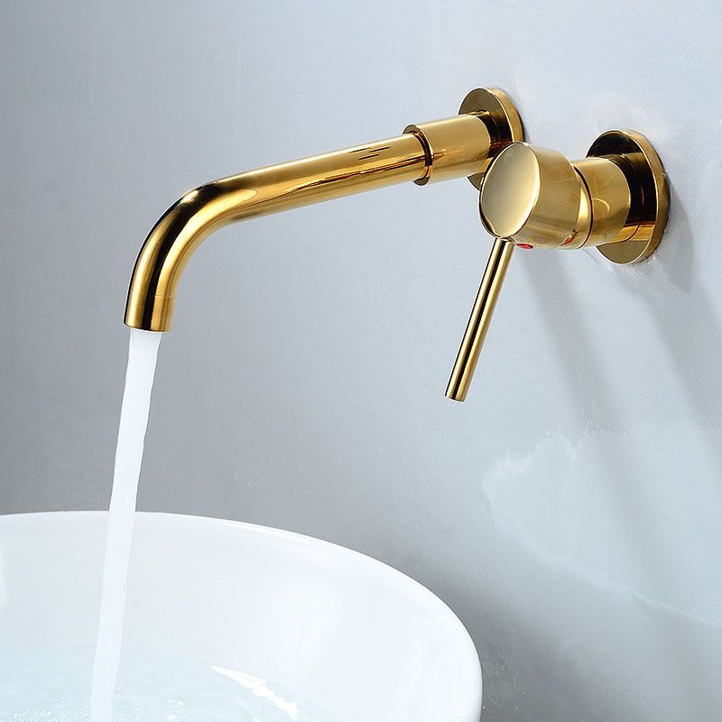 Wall Mounted Metal Tub Filler One Handle Rotatable Tub Faucet Trim