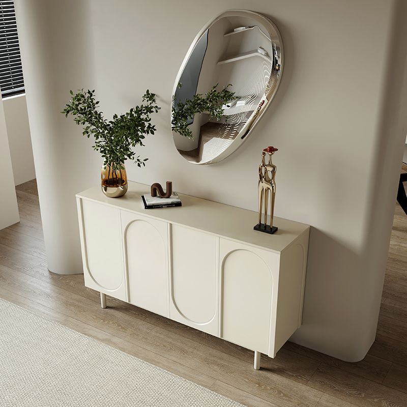Modern White Wood Server Table Sideboard Cabinets Included for Home
