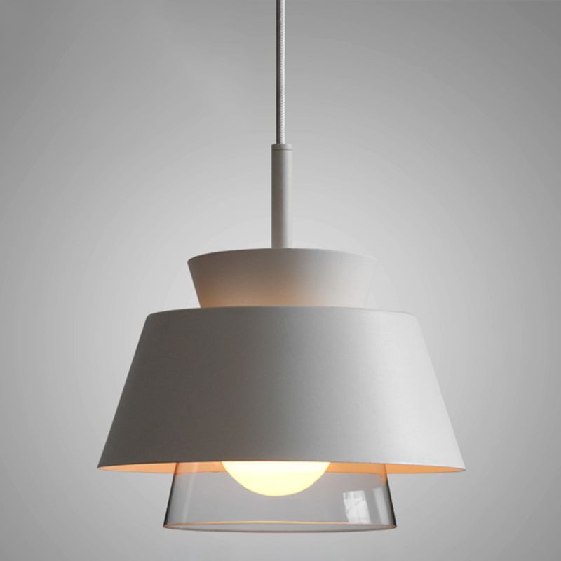 Metal Barrel Hanging Lights Modern Macaron Style 1 Light Pendant Light pour salle à manger