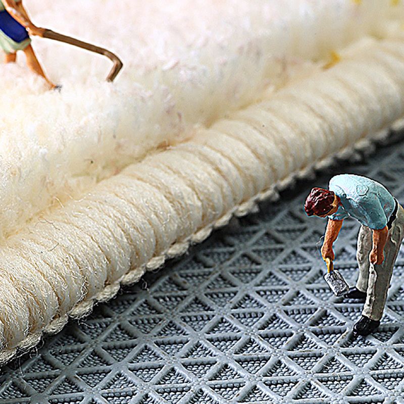 White Tone Home Decor Carpet Simple Abstract Pattern Area Rug Polyester with Non-Slip Backing Rug