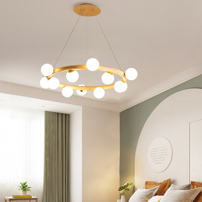 Lampada del lampadario contemporaneo a golf lampada a sospensione in legno per soggiorno