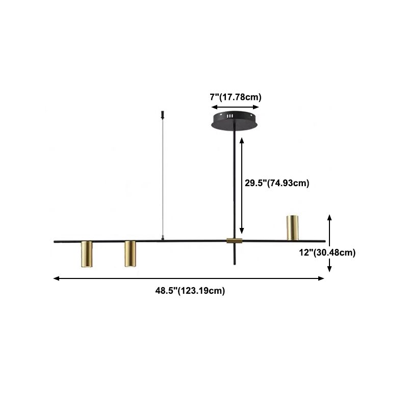 Modern Geometric Island Pendant Lights Metal Multiple-Light Island Pendant Lights