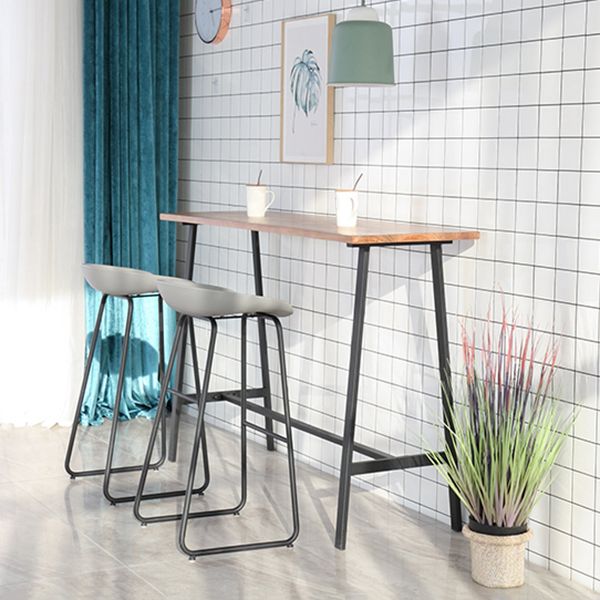 Indoor Glam Bar Table Set 1/2/3/5 Pieces Solid Wood Trestle Counter Set in Natural