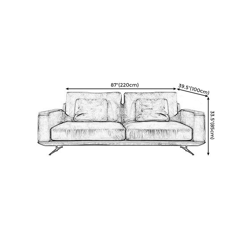Quadratarmsofa und Chaise echtes Leder dunkelbraune Abschnitte für Wohnzimmer
