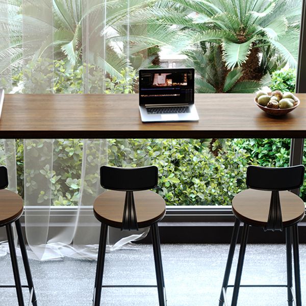 Solid Wood Pub Table Bar Height Industrial Rectangle Bar Table for Small Places