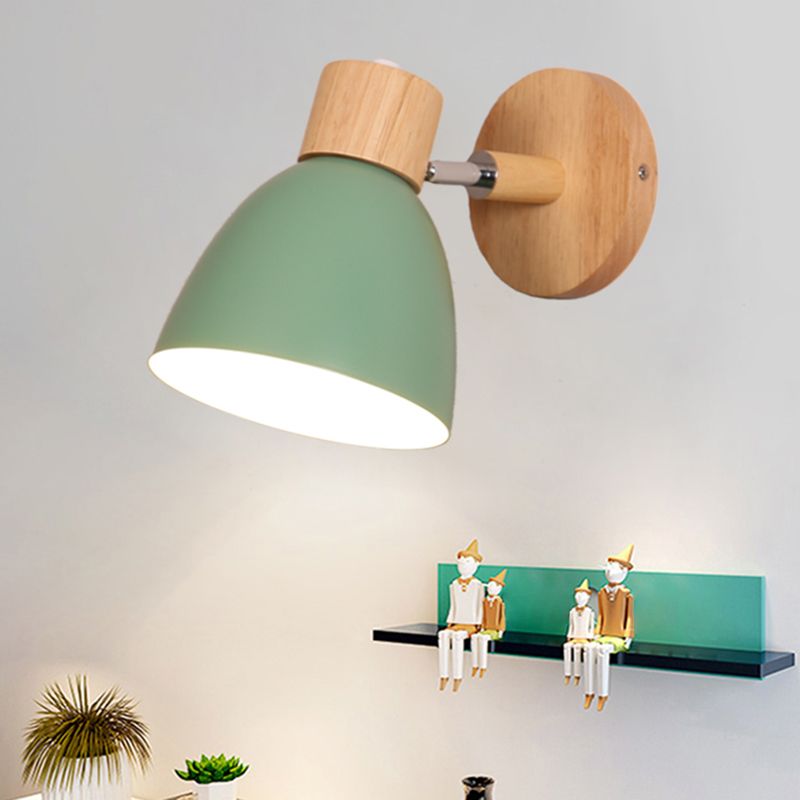 Prononi leggeri a parete in legno contemporanei con a parete a doppio cono a parete montata per camera da letto