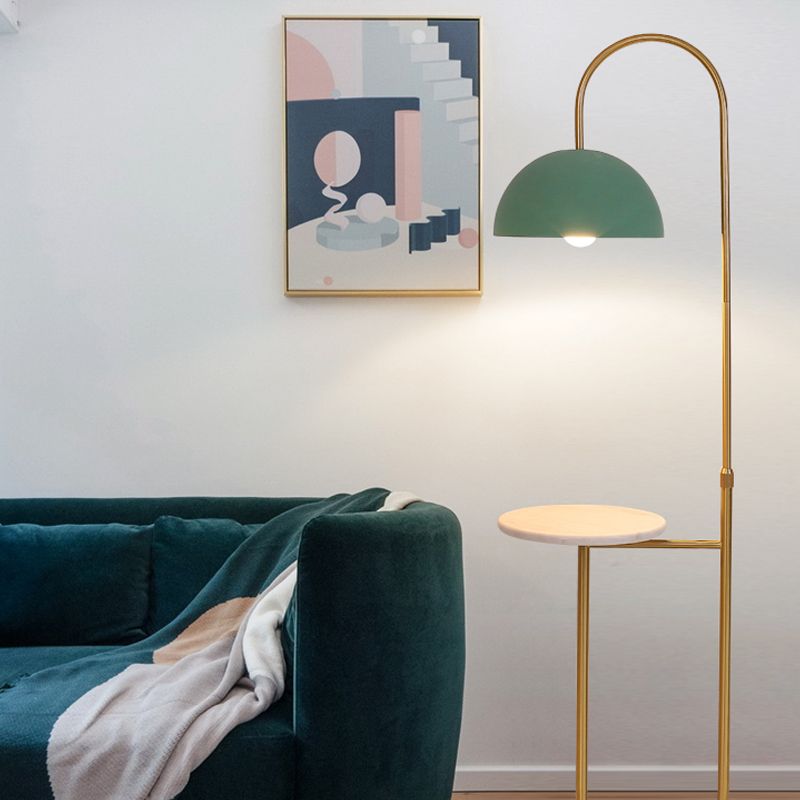 Modern Metal Floor Reading Lamp Dome 1-Light Floor Light for Bedroom