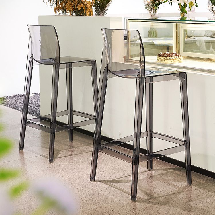 Contemporary Acrylic Counter Chair Low Back Indoor Bar Stools