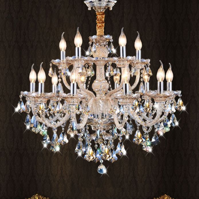 K9 Crystal Traditional Style Chandelier Light Fixtures Living Room Chandelier with Dangling Crystal Accents