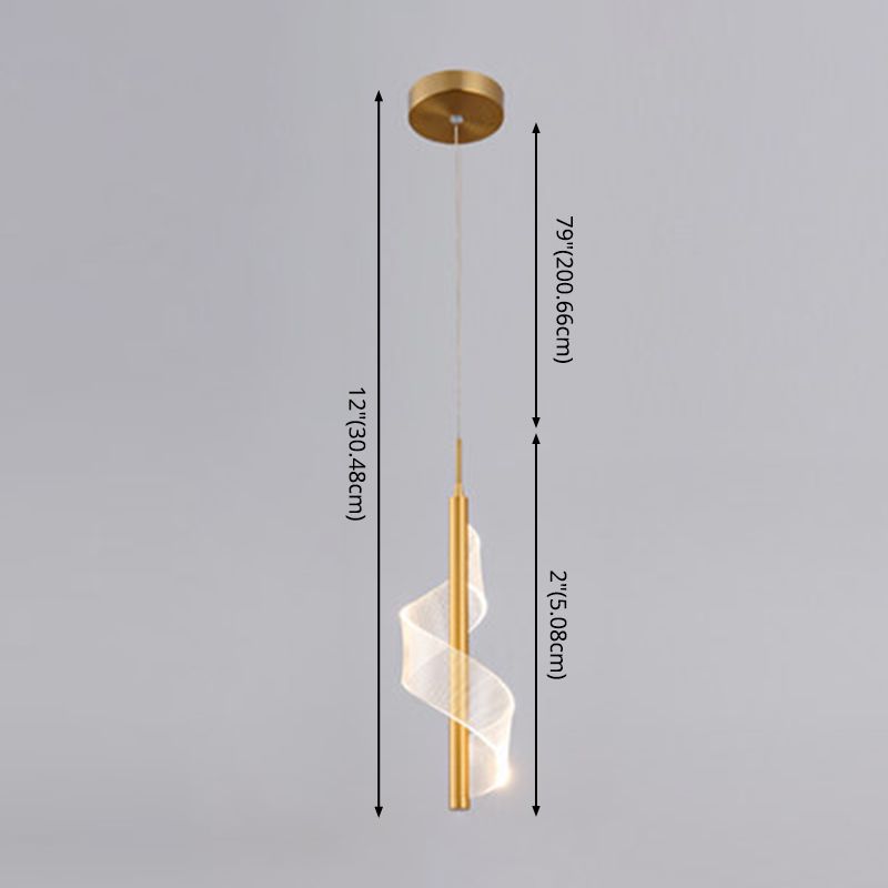 Eenvoud Spiraal hanglamp Acryl Bedide Led Hangly Light armatuur in goud