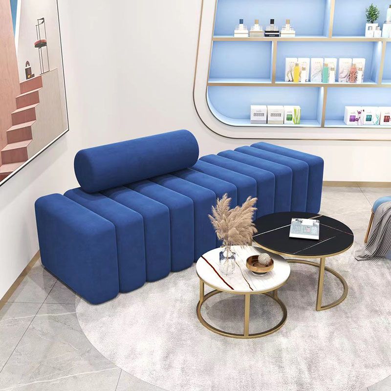 Velvet Standard Sofa Armless Tight Back Sofa for Living Room