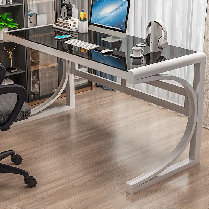 Rectangular Glass Computer Desk Contemporary Home Office Desk