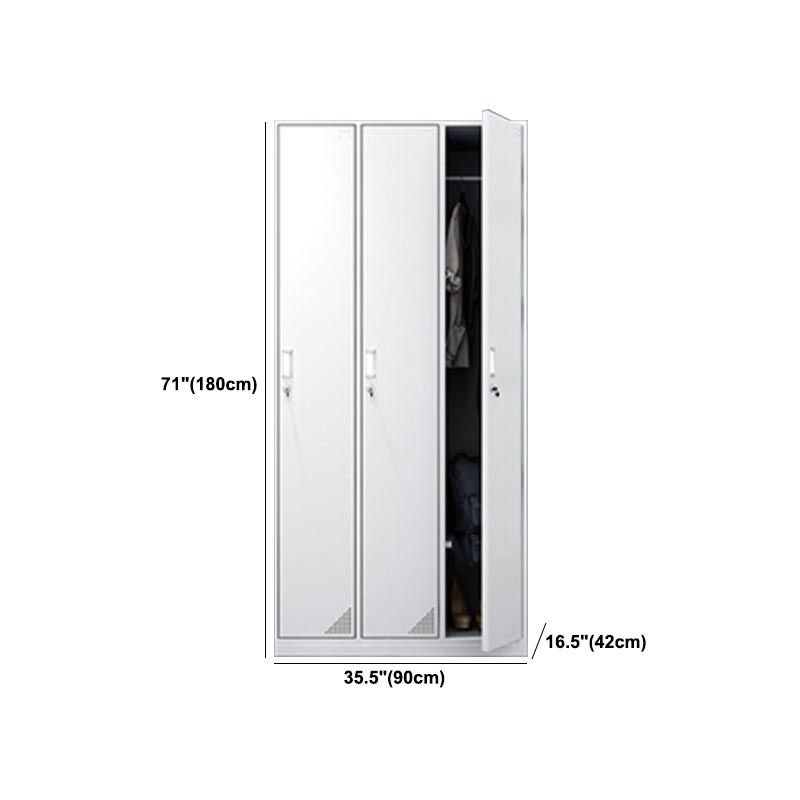Contemporary Wardrobe Armoire White Color Steel Wardrobe Closet with Locks
