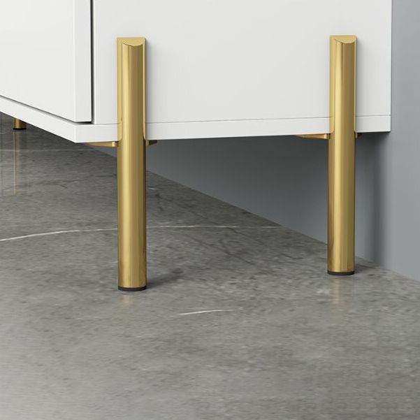 Modern Engineered Wood Sideboard Simple White Buffet Table with Drawer for Dining Room