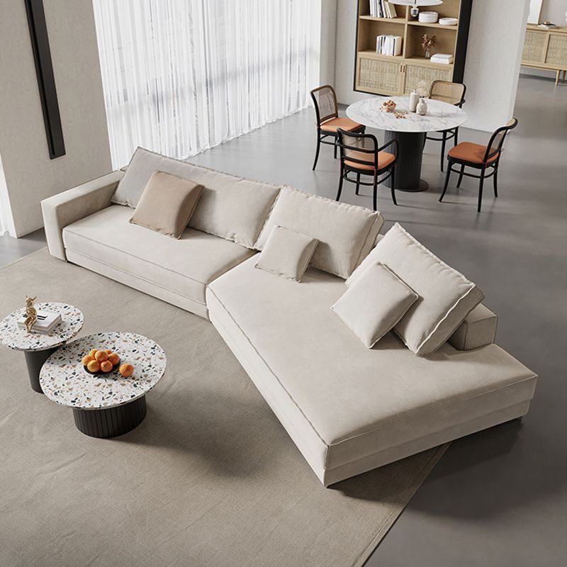 Contemporary Glam Sloped Arm Sofa with Pillows Genuine Leather Sofa in Gray