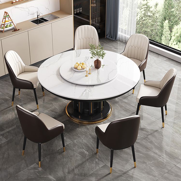 Modern Round Dining Table Sintered Stone Dinner Table for Dining Room