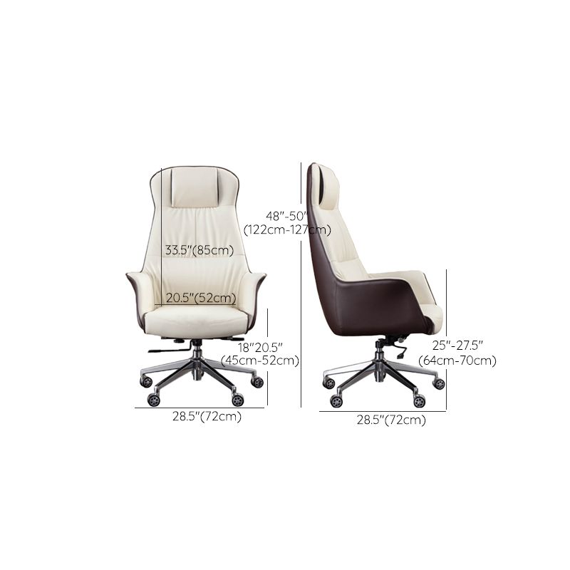Modern Faux Leather Executive Chair High Back Armless Swivel Chair