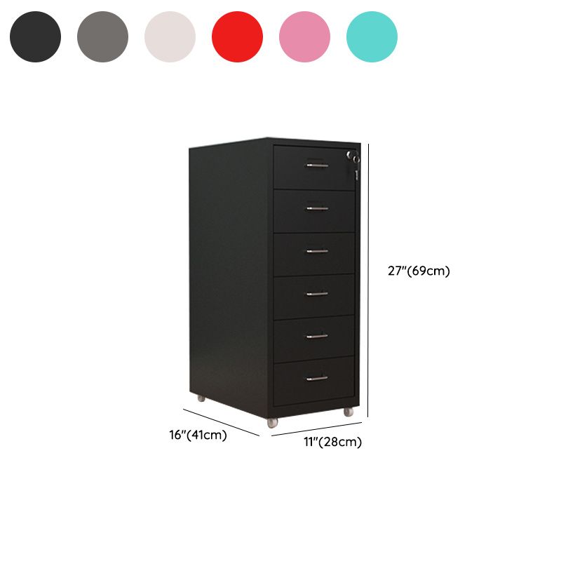 Contemporary File Cabinet Metal Frame Key Lock Lateral File Cabinet