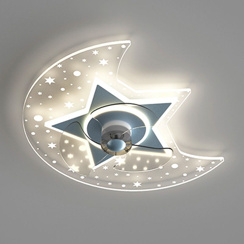 Metall Geometrische Flush Mount Light schöne 1 leichte LED -Lüfterlicht für Kinderzimmer