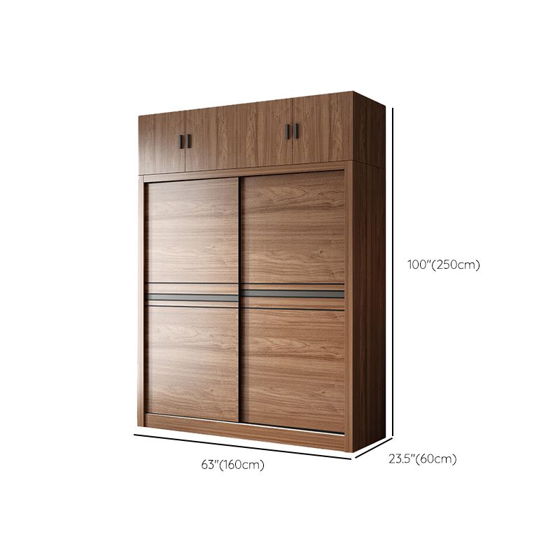 Bedroom Wooden Storage Cabinet Traditional Sliding Doors Wardrobe Armoire