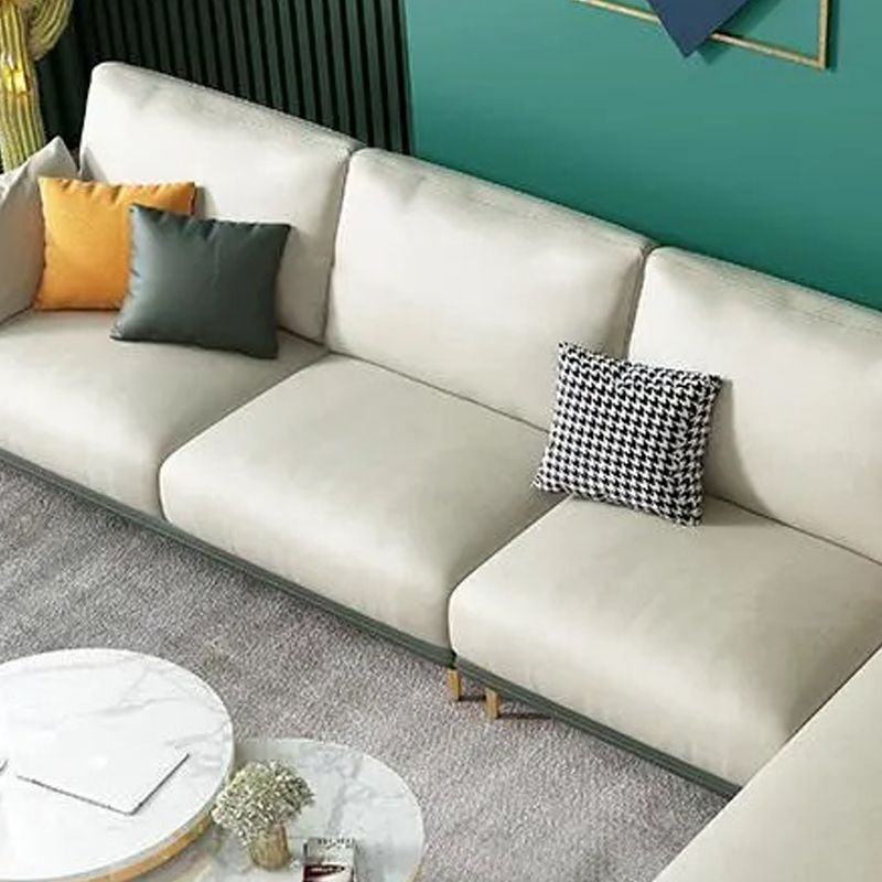 Green 4-seater Sectional Sofa Faux Leather L-shape Sectional