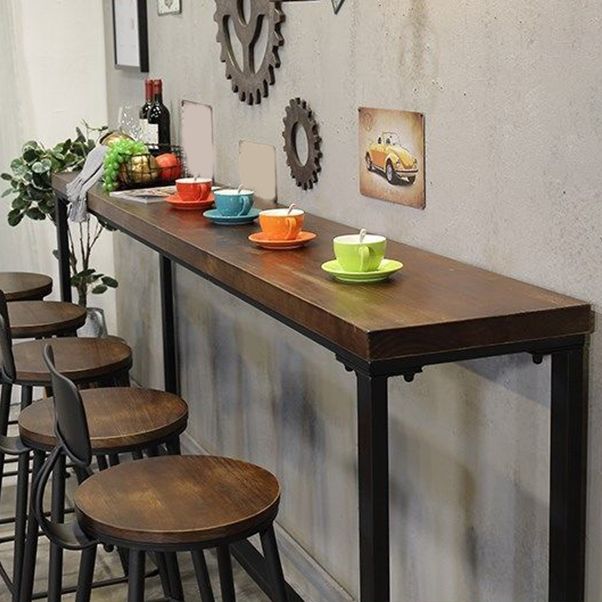Industrial Bar Table Set 1/4/6/11 Pieces Solid Wood Pub Dining Set for Indoor