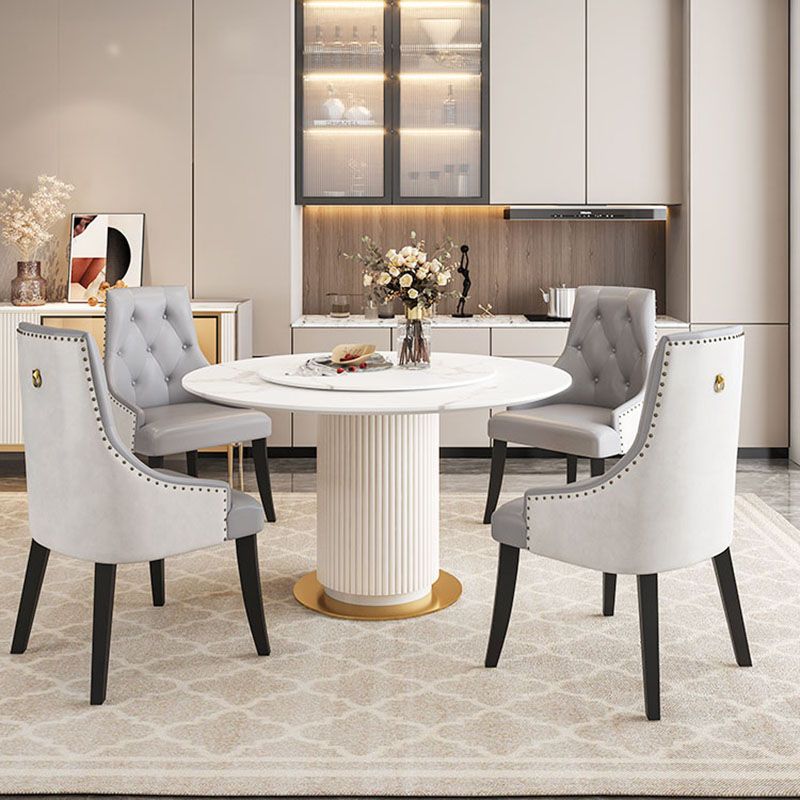 Silla de comedor de madera maciza de estilo victoriano, silla de comedor capitoné sin brazos para uso doméstico (juego de 2)