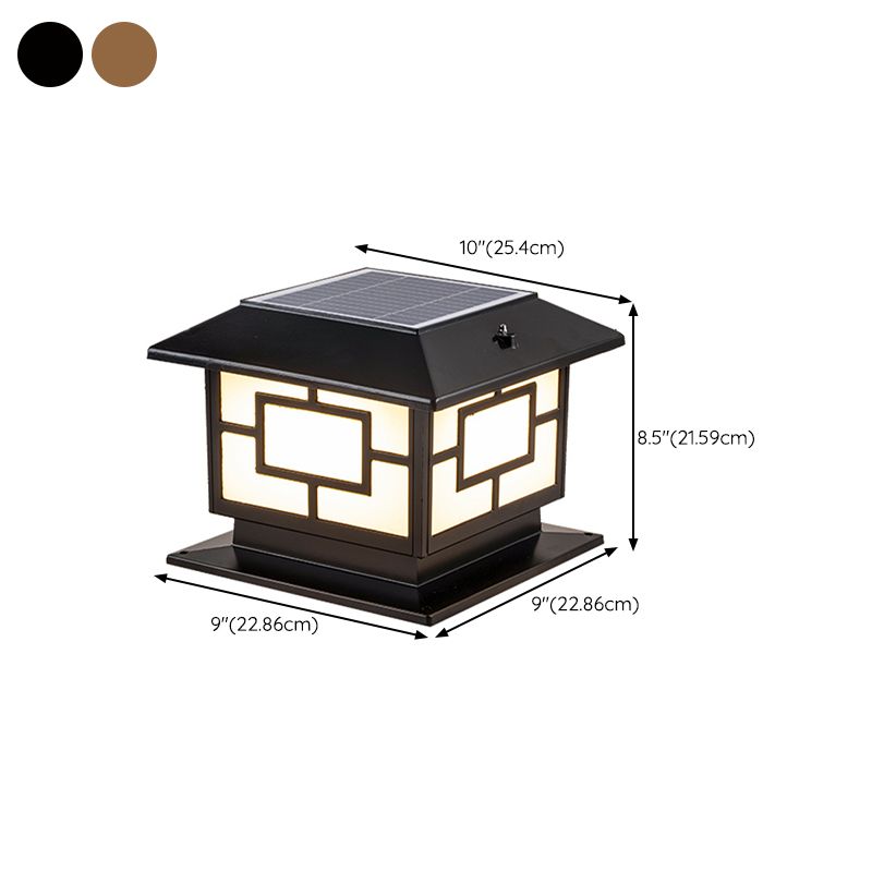 Contemporary LED Pillar Light Simple Solar Lighting Fixture for Garden