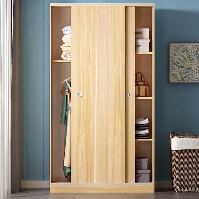 Modern Style Wardrobe Cabinet Engineered Wood Armoire for Bedroom