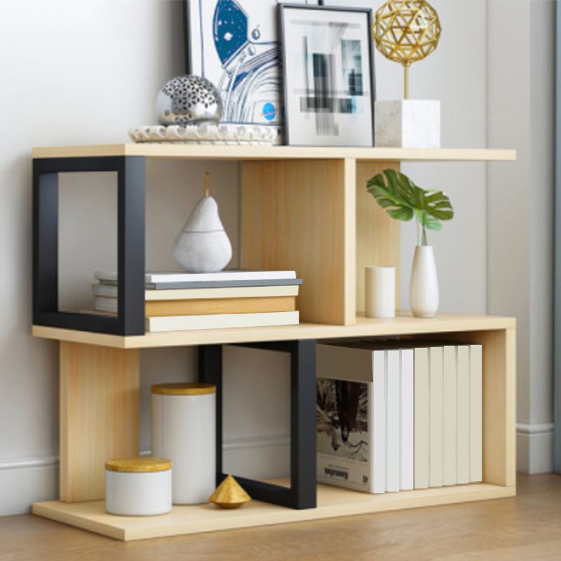 Wood Standard Bookcase Contemporary Style Open Back Bookshelf for Home Office