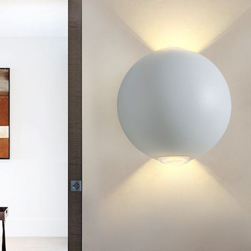 2-LED Up and Down Wall Light Fixture Simple Aluminum White Sconce Light in Warm/White for Exterior