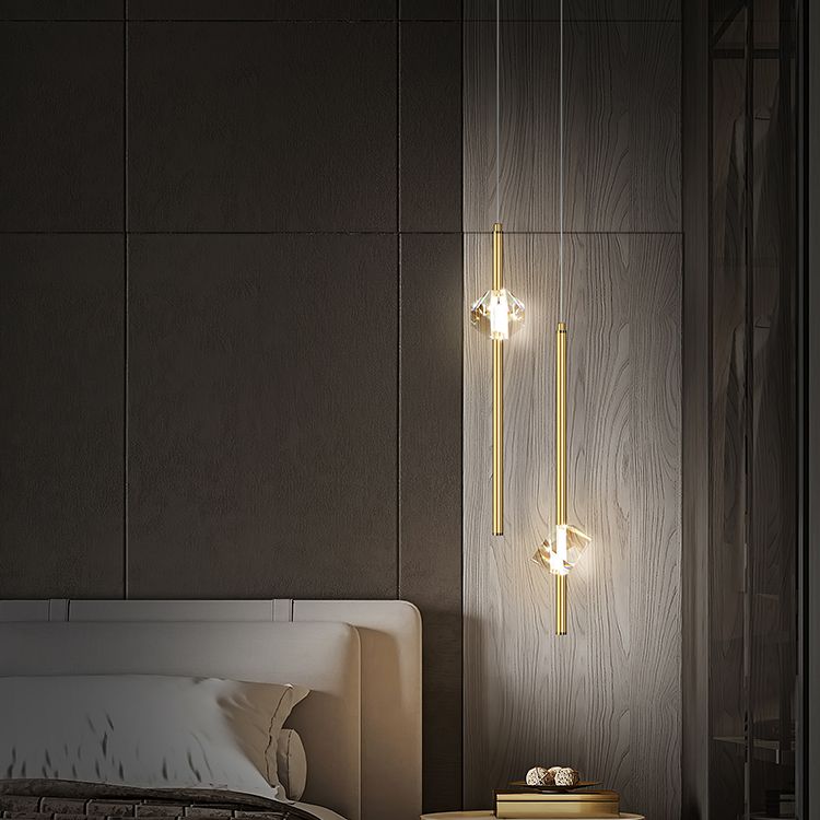 Lampade a sospensione in cristallo chiaro Modern Style Tubo Cluster Luce a sospensione