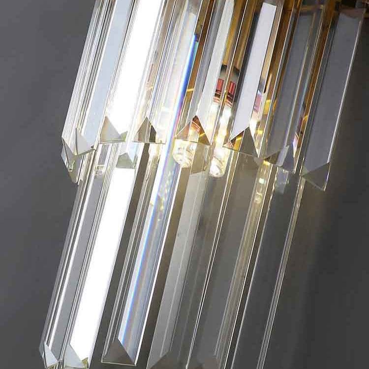 2 Lights Post Modern Wall Lamp Minimalist Linear Crystal Brass Sconce Light Fixture for Indoor