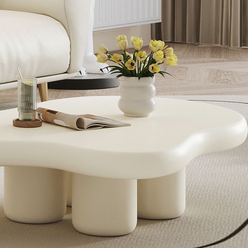 Modern Single Coffee Table No Distressing Free-Form 4 Legs Coffee Table