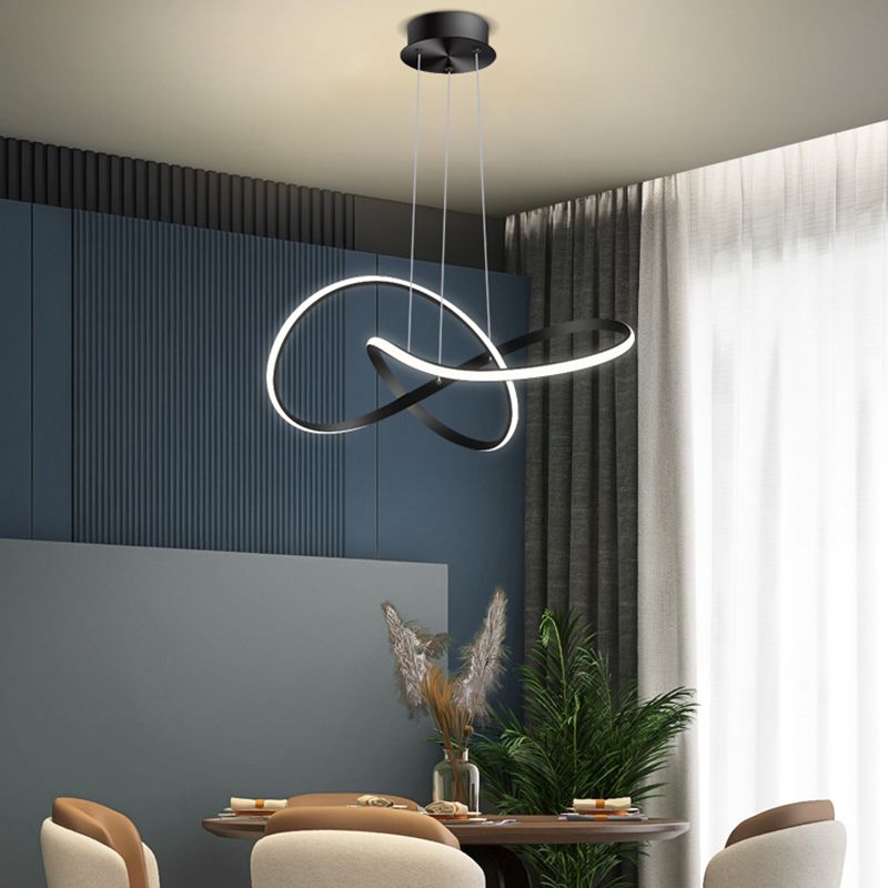 Contemporary Curved Chandelier Lights Metal 1 Light Chandelier Pendant Light
