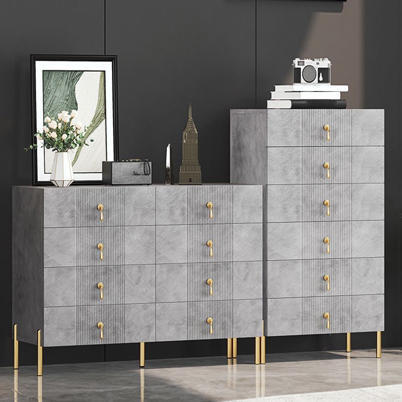 Contemporary Glam Double Dresser Wood Storage Chest Dresser for Home Office