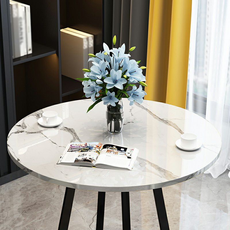 Metal Traditional Luxury Round Indoor Table Manufactured Wood Table with Sled Base