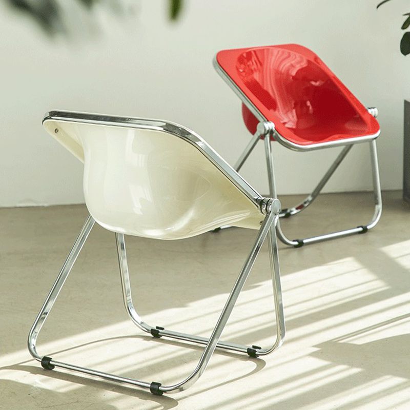 Folding Acrylic Dining Side Chair Metal Frame Indoor-Outdoor Chair