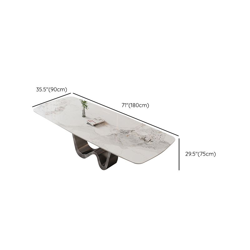 Kitchen Dinner Table Dining Room Stone Rectangle Dining Table