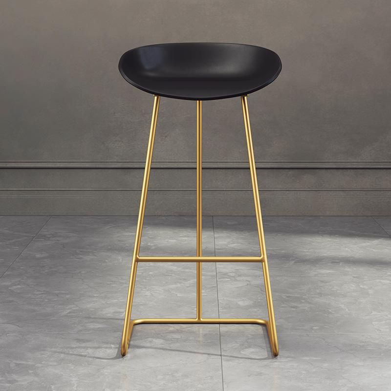 Glam Coffee Shop Footrest Stool Matte Finish Plastic Barstool