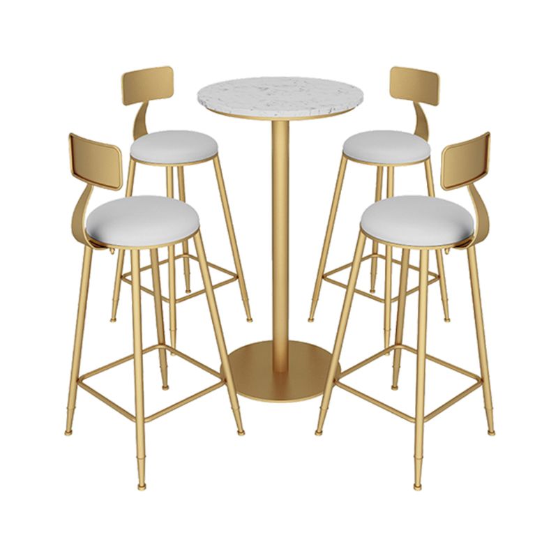 Glam Bar Pub Table Set 1/2/3/5 Pieces Bar Table and Stools for Living Room